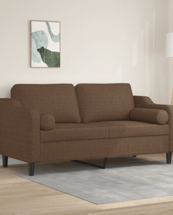 Personers Sofa Med Pyntepuder 140 Stof Brun