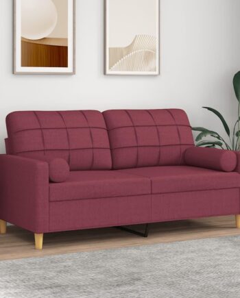 Personers Sofa Med Pyntepuder 140 Stof Vinrød