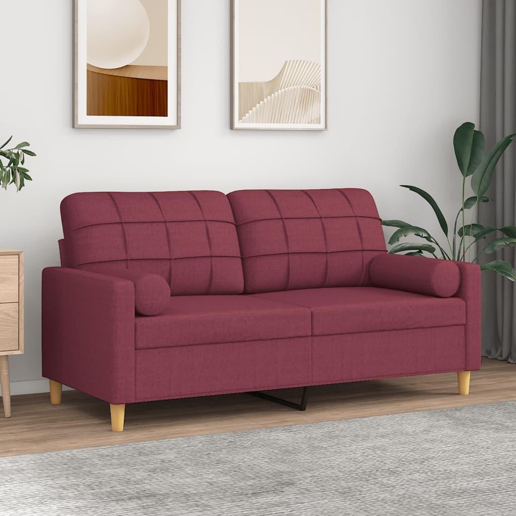 Personers Sofa Med Pyntepuder 140 Stof Vinrød