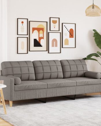 Personers Sofa Med Pyntepuder 210 Stof Gråbrun