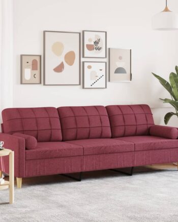 Personers Sofa Med Pyntepuder 210 Stof Vinrød