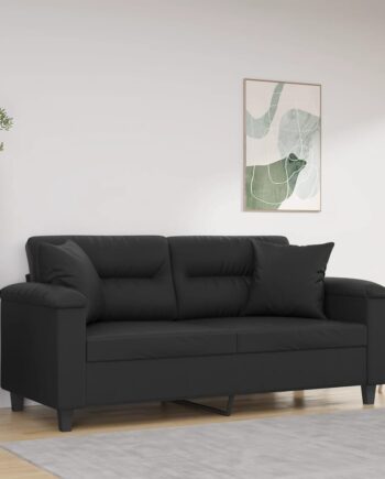 Personers Sofa Med Pyntepuder Kunstlæder 120 Grå