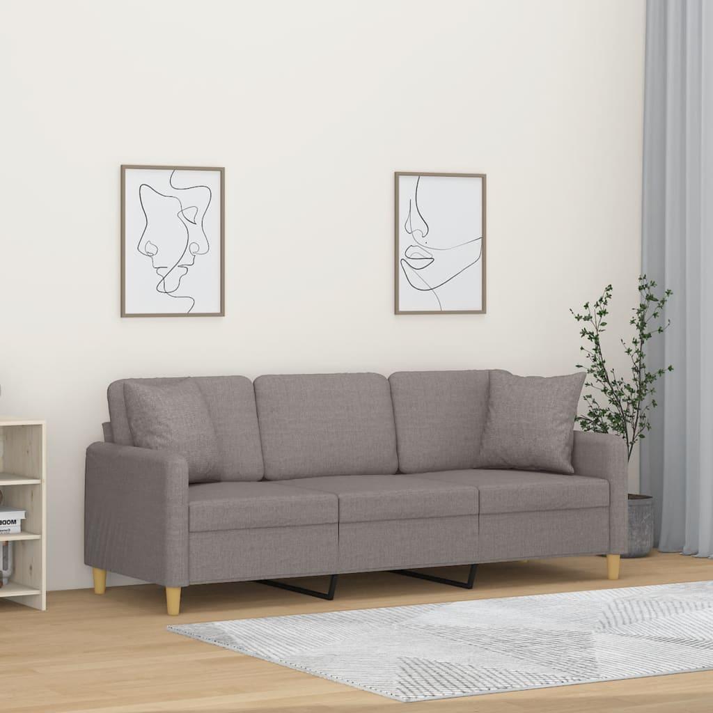 Personers Sofa Med Pyntepuder Stof Gråbrun 180