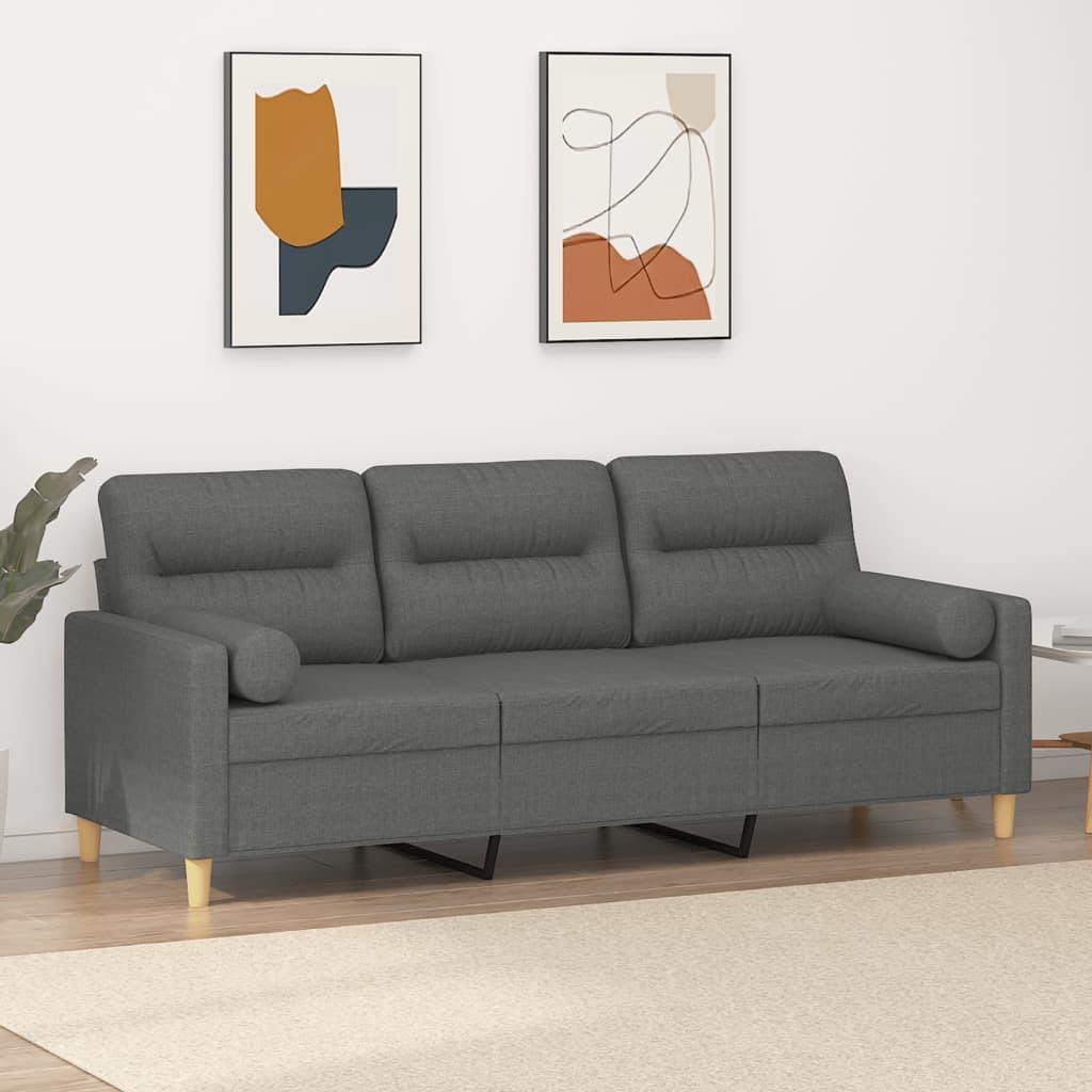 Personers Sofa Med Pyntepuder Stof Mørkegrå 198
