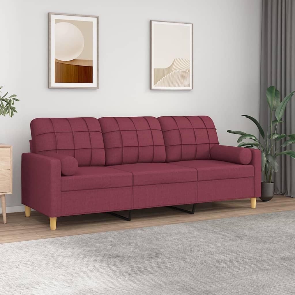 Personers Sofa Med Pyntepuder Stof Vinrød 198