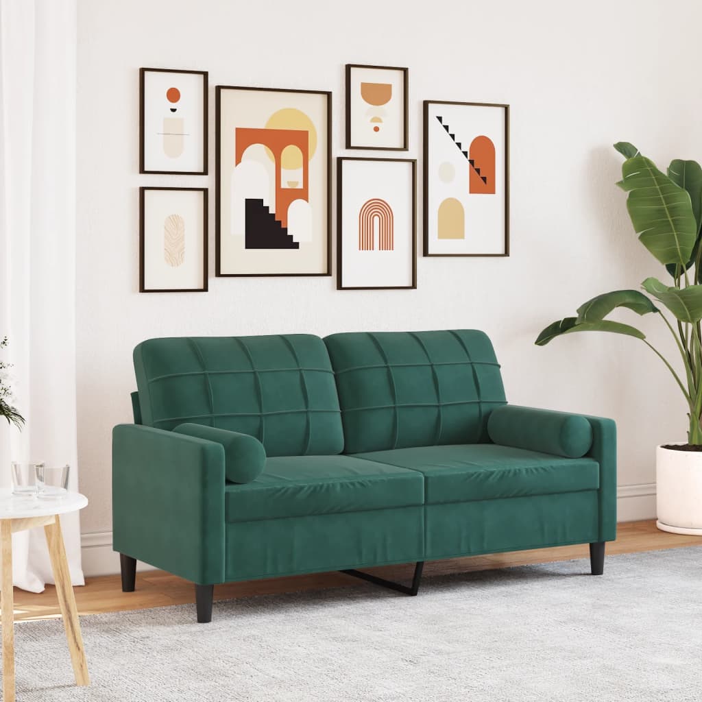 Personers Sofa Med Pyntepuder Velour 120 Blå