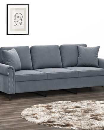 Personers Sofa Med Pyntepuder Velour 120 Gul