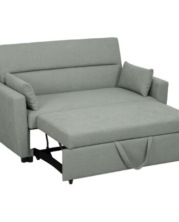 Personers Sofa Med Sengefunktion Justerbar Ryglæn Polstret Sofa Fløjlslook Til Stue Soveværelse Lysegrå