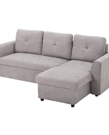 Personers Sofa Med Sengefunktion Sovesofa Med Chaiselong Polstret Sofa Grå