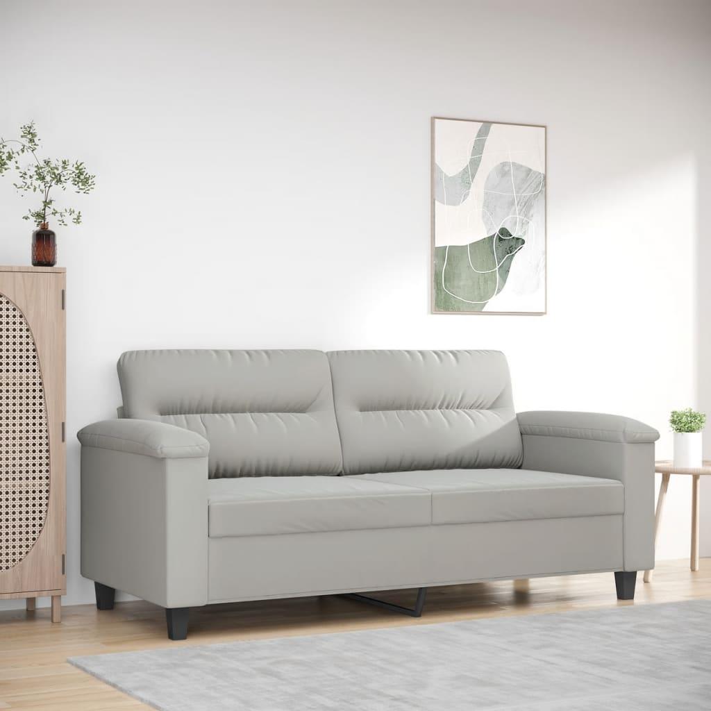 Personers Sofa Mikrofiber 140 Sædebredde Lysegrå