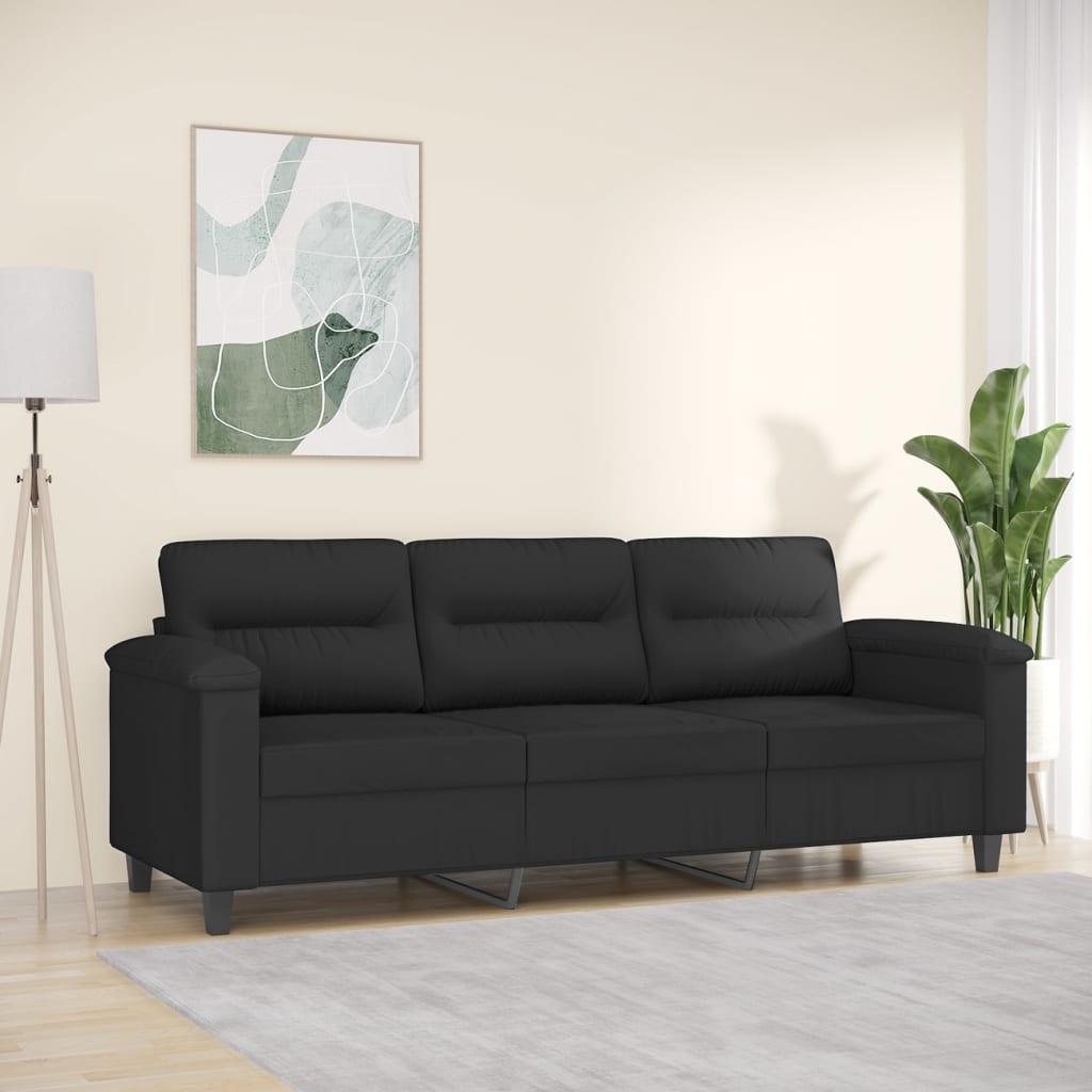 Personers Sofa Mikrofiber 180 Sort