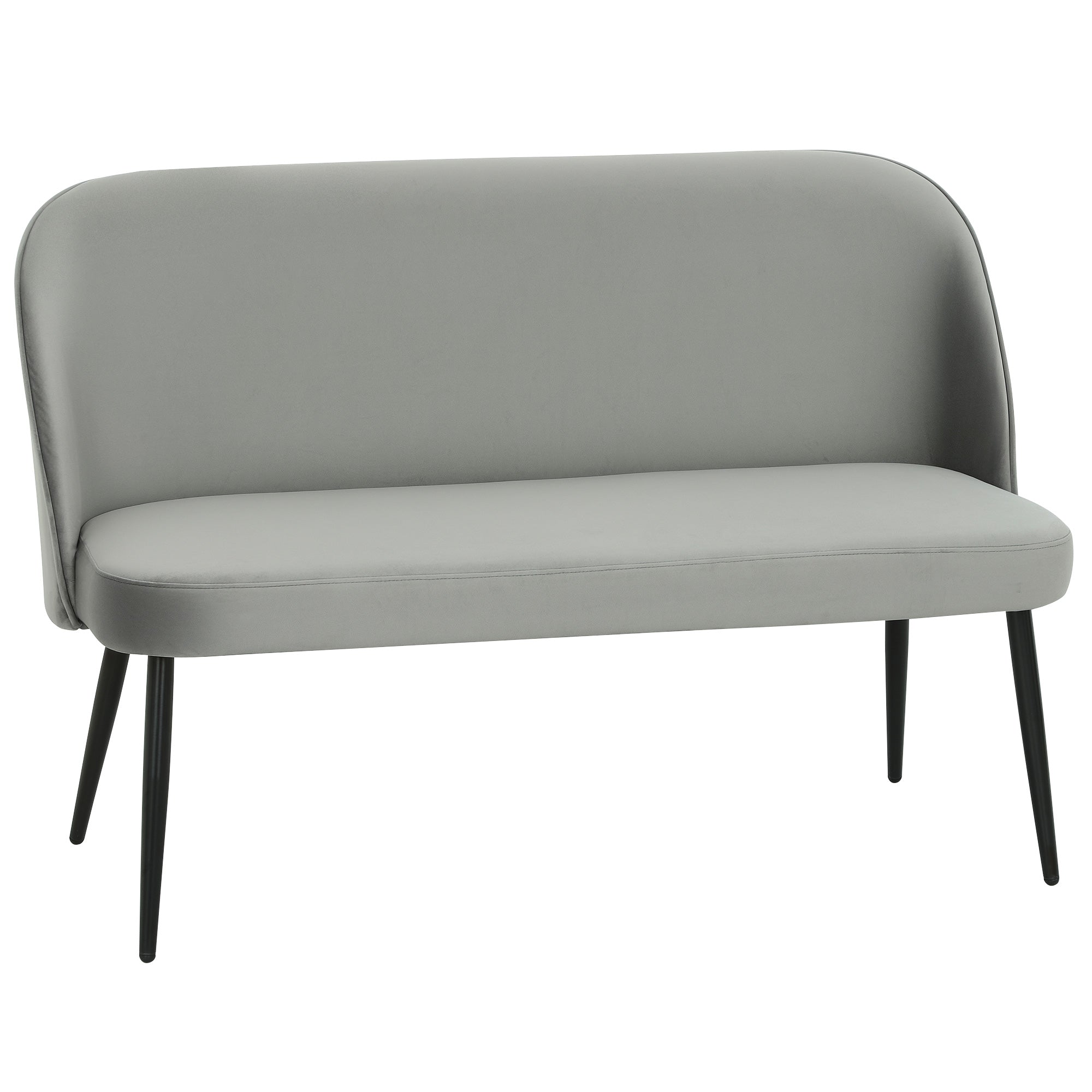 Personers Sofa Moderne Polstret Sofa Med Metal Træstel Fløjlsblødt Stofbetræk Grå