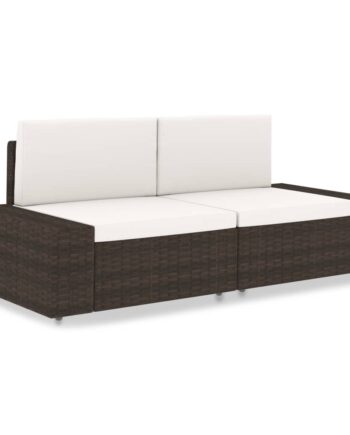 Personers Sofa Modulær Polyrattan Brun