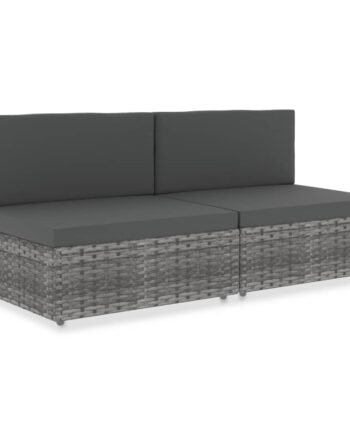 Personers Sofa Modulær Polyrattan Grå