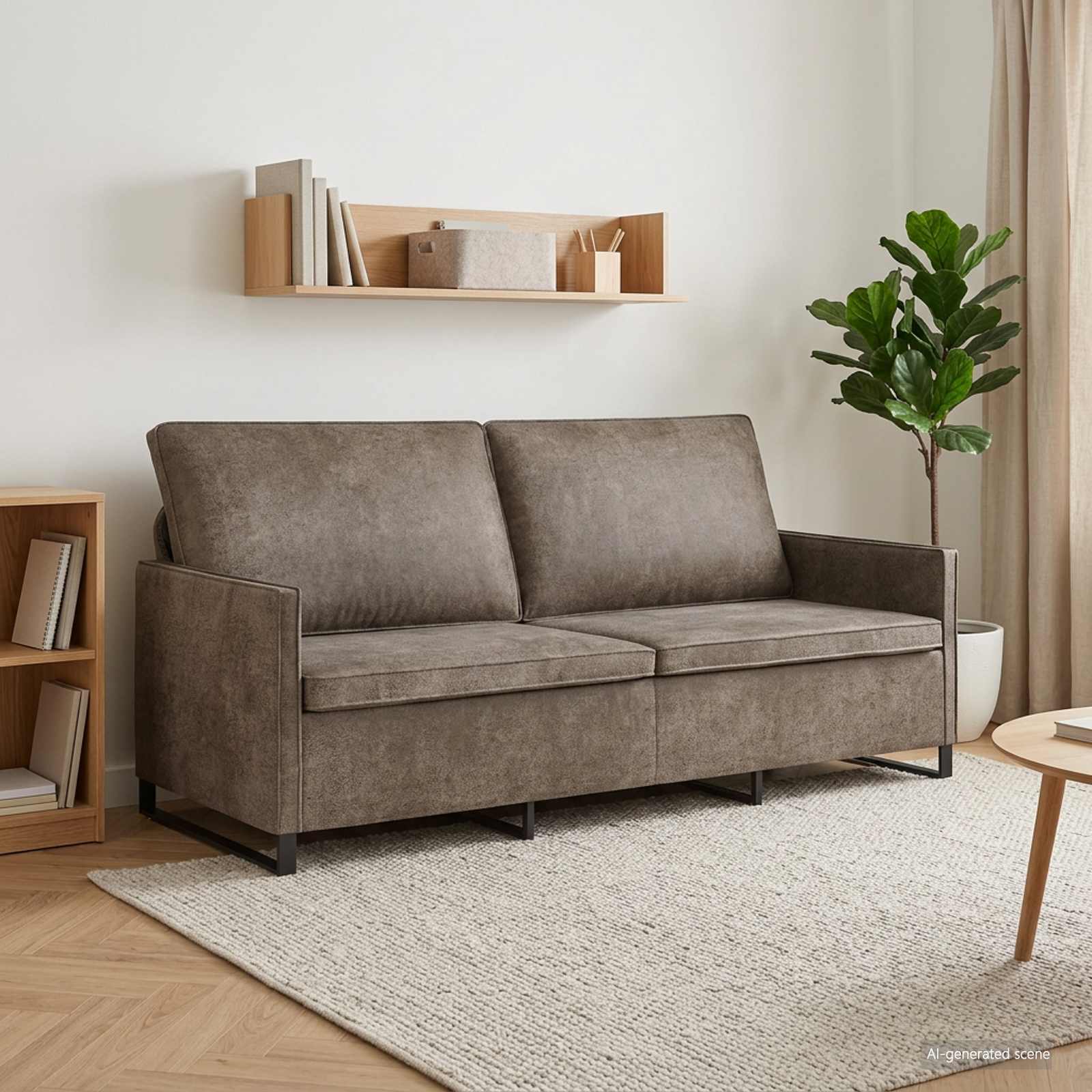Personers Sofa Mørkegrå 190 Faux Suedestof