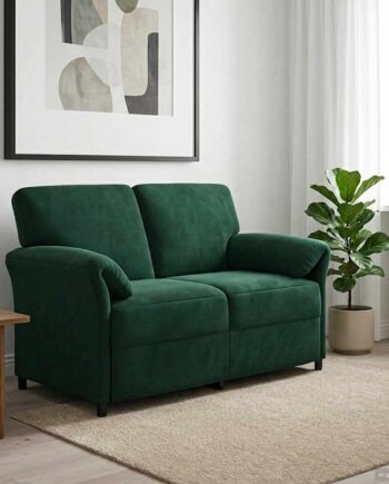 Personers Sofa Mørkegrøn 138 Fløjl