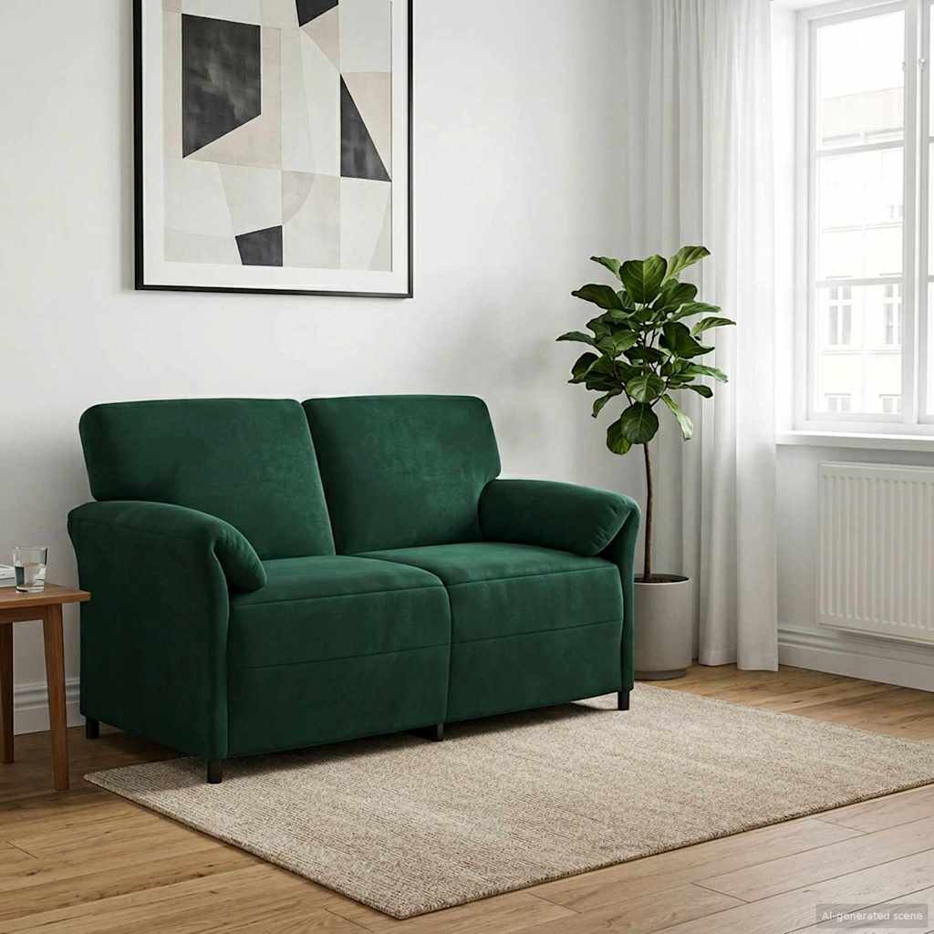 Personers Sofa Mørkegrøn 158 Fløjl