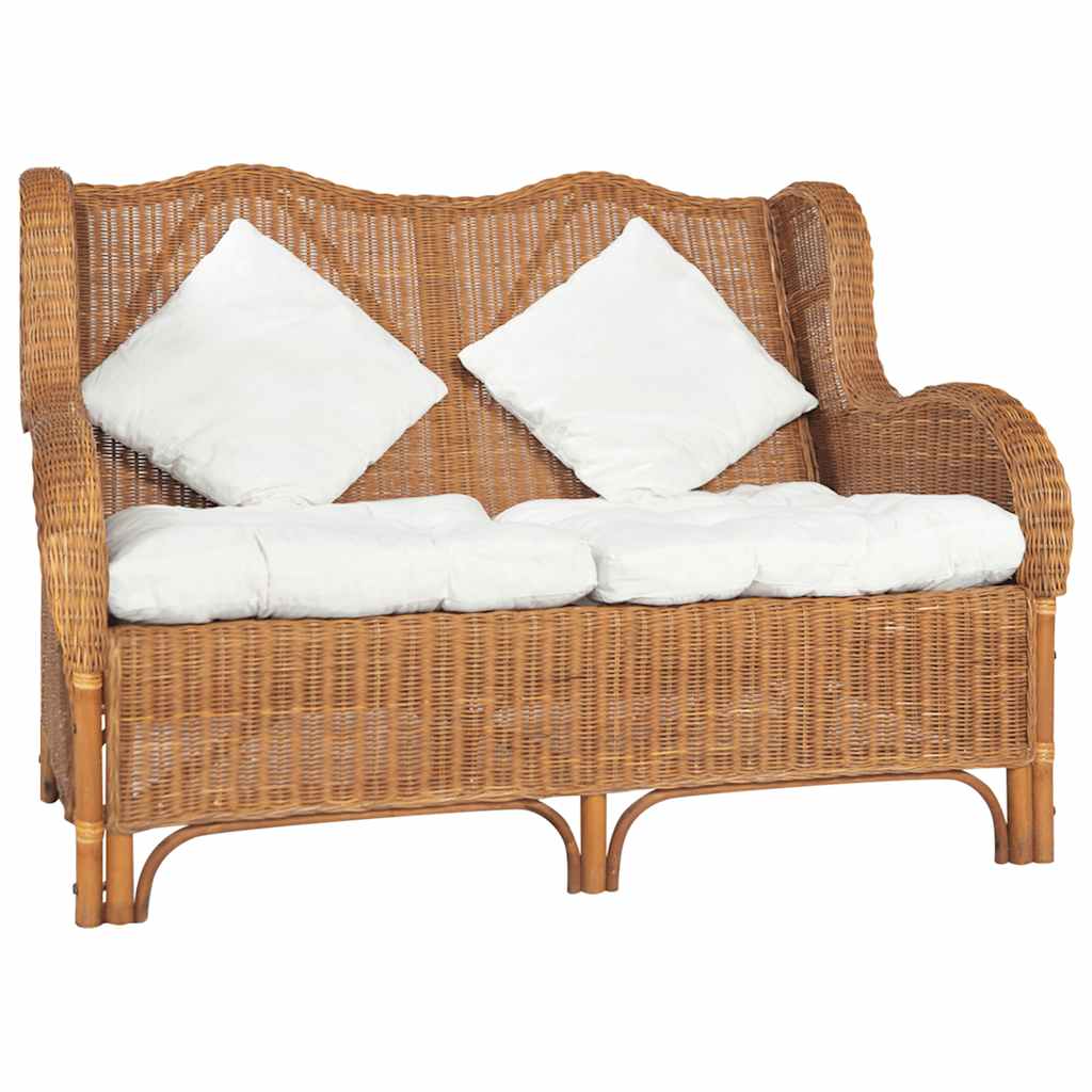 Personers Sofa Naturlig Rattan Hør Lysebrun