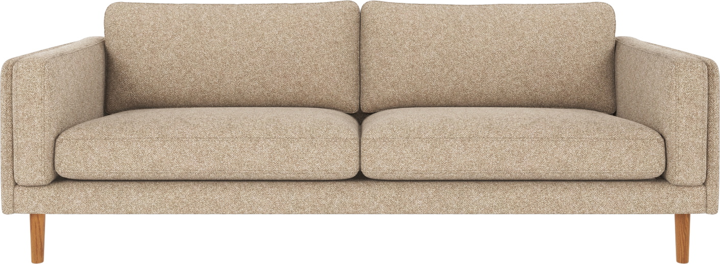 Personers Sofa Rowico Braden Bobby Beige Polyester Med Lakerede Egetræsben