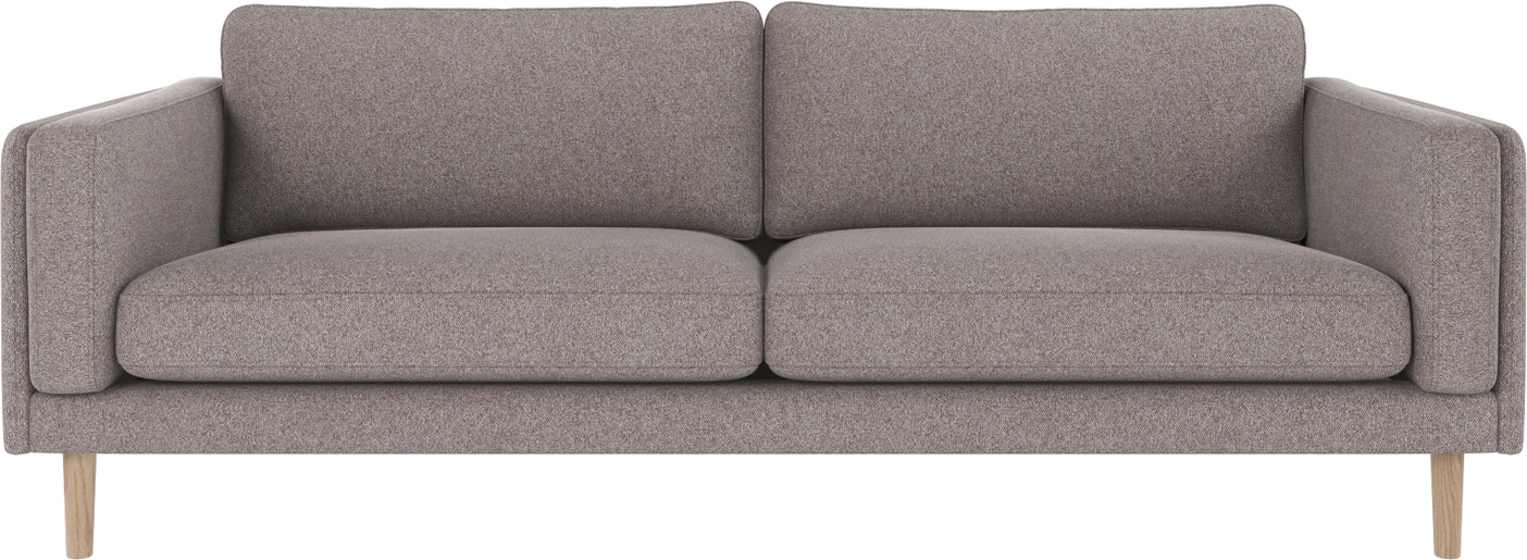 Personers Sofa Rowico Braden Gråbeige Brenda Stof Hvidvaskede Egetræben 216x87x78