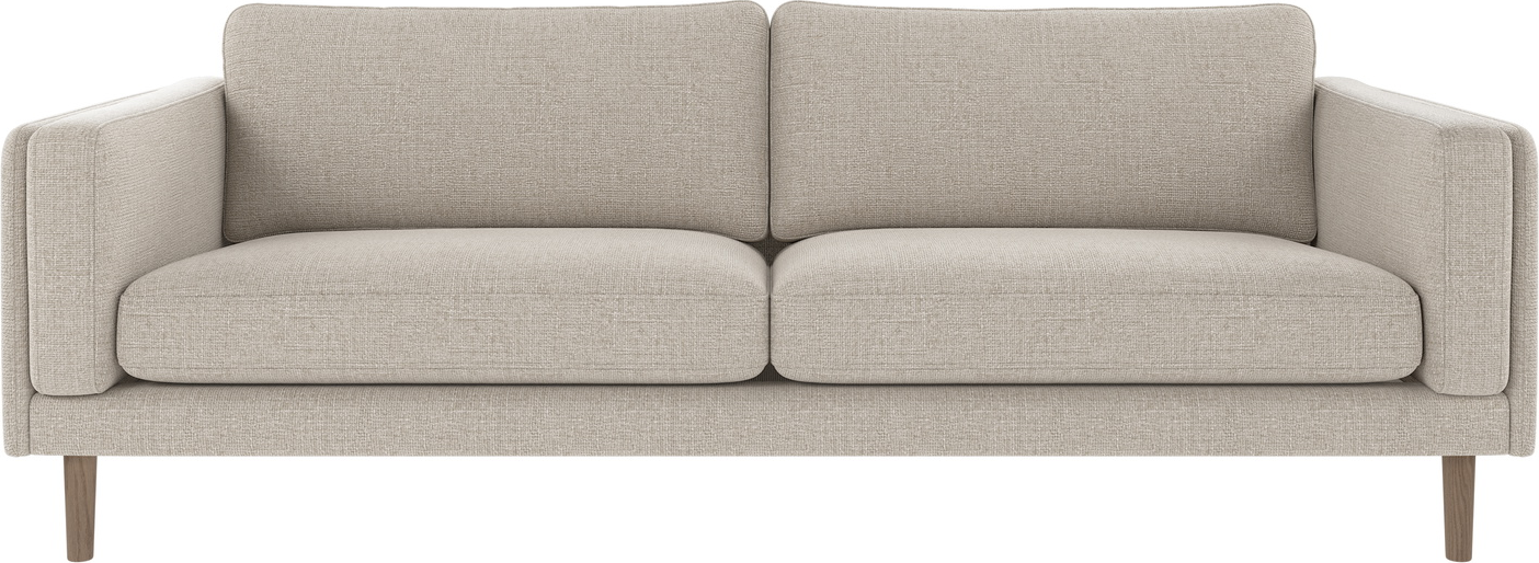 Personers Sofa Rowico Braden Lysegrå Polyester Hvidvaskede Egetræsben 216x87x78 Nordisk Design Fsc Mix