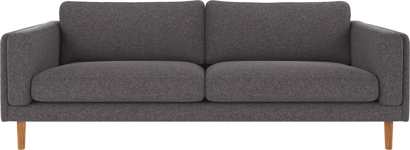 Personers Sofa Rowico Braden Mørkegrå Brenda Polyester Med Fsc Mix Ramme Lakerede Egetræsben