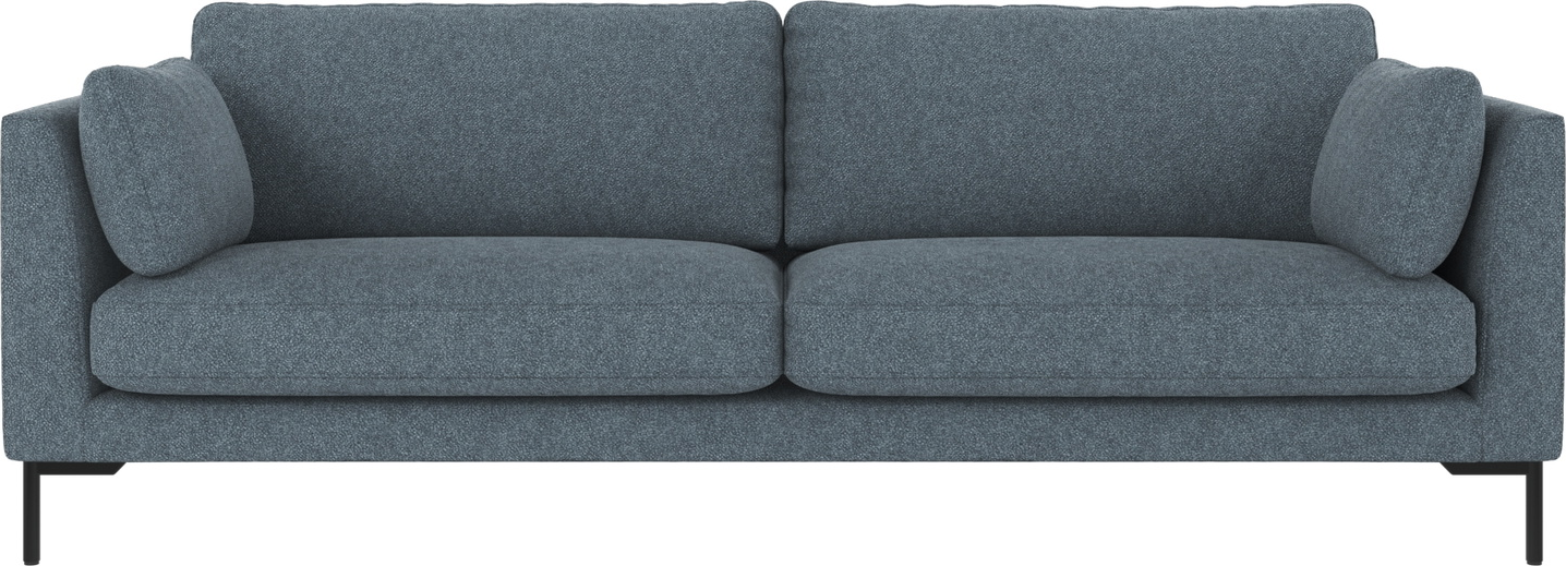 Personers Sofa Rowico Corwin Blå Sort Bobby Stof Med Sortlakerede Metalben H83xb238xd98