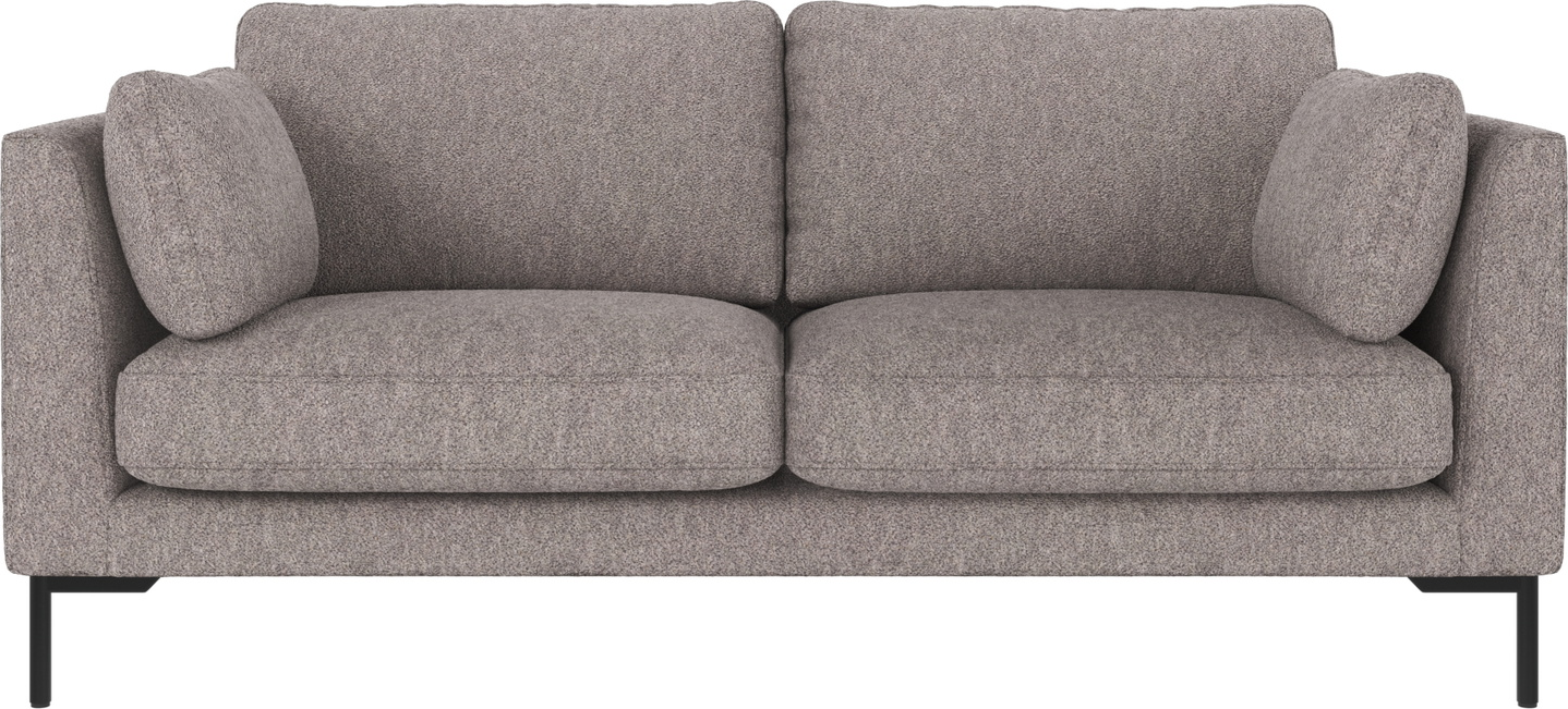 Personers Sofa Rowico Corwin Gråt Alice Stof Med Sorte Pulverlakerede Metalben