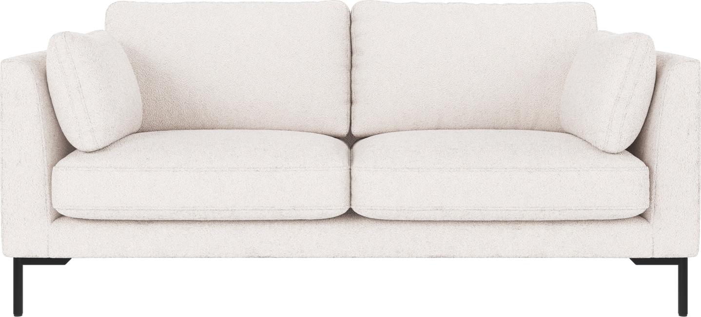 Personers Sofa Rowico Corwin Hvid Alice 101 Stof Med Sorte Metalben