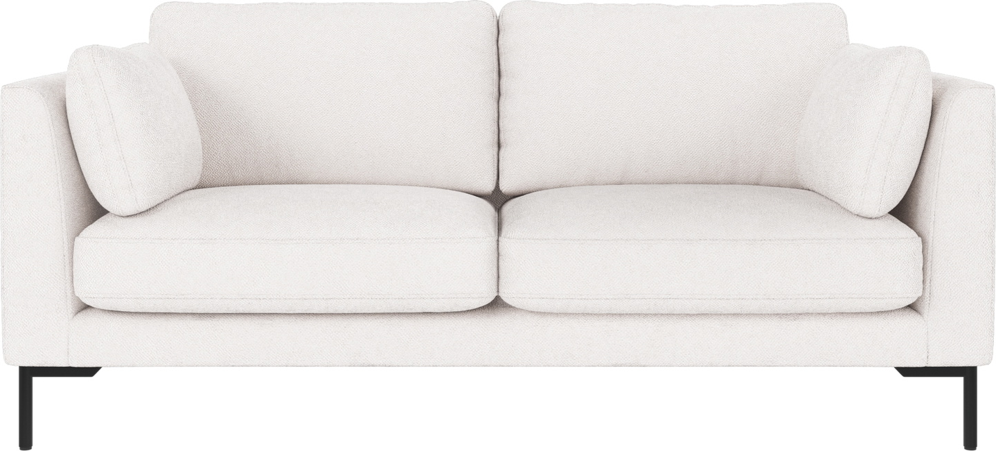 Personers Sofa Rowico Corwin Hvidt Bobby Stof Med Sorte Metalben H83xb190xd98