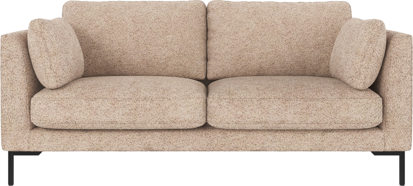 Personers Sofa Rowico Corwin Lysebeige Anna Tekstil Med Sorte Metalben 190x98x83