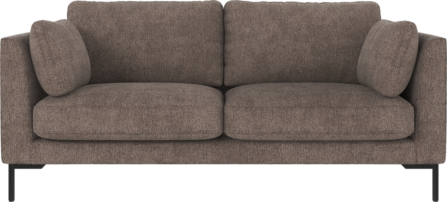 Personers Sofa Rowico Corwin Mørk Beige Greg Stof Pulverlakerede Sorte Metalben Fsc Mix Træramme