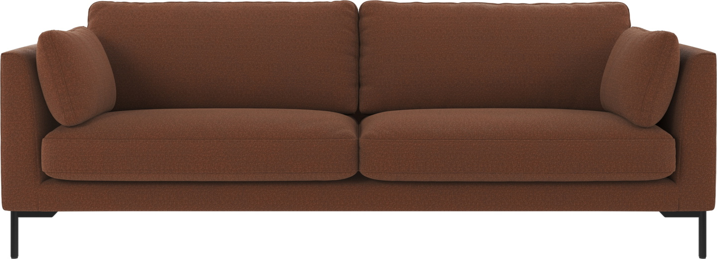 Personers Sofa Rowico Corwin Rita Polyester Rød Med Sorte Metalben Fsc Mix Træstel