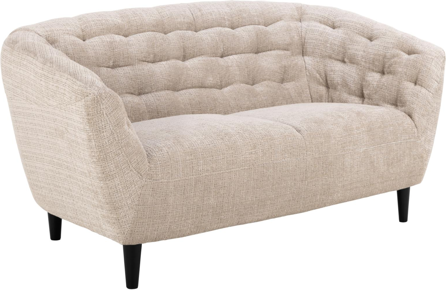 Personers Sofa Signature Vella Beige Juto Stof Tuftet Ryg Sort Gummitræsstel Kompakt B112d55
