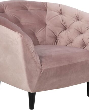 Personers Sofa Signature Vella Lænestol Støvet Rosa Vic Stof Sorte Koniske Gummitræsben