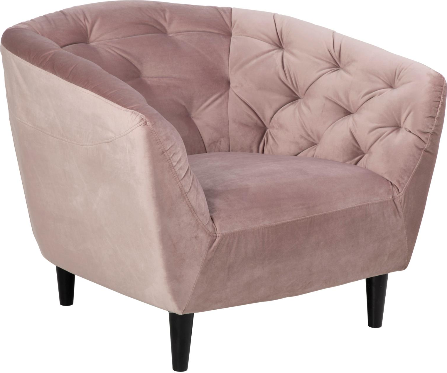 Personers Sofa Signature Vella Lænestol Støvet Rosa Vic Stof Sorte Koniske Gummitræsben