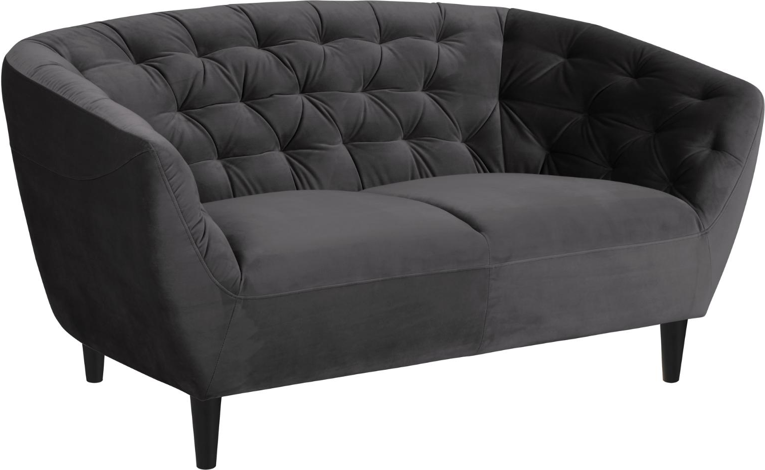 Personers Sofa Signature Vella Mørkegrå Vic Stof Kompakt B112d55h42 Fast Siddekomfort Sorte Koniske Gummitræsben