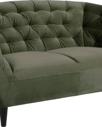 Personers Sofa Signature Vella Skovgrøn Vic Stof Faste Hynder Sorte Gummitræben B112d55h42