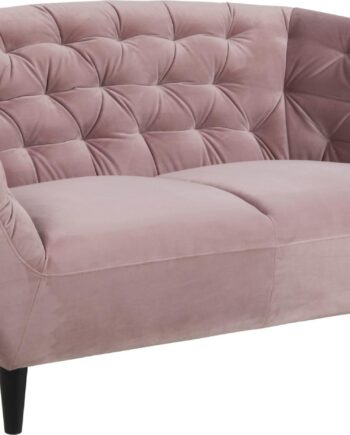 Personers Sofa Signature Vella Støvet Rosa Vic Stof Sorte Koniske Gummitræsben B112