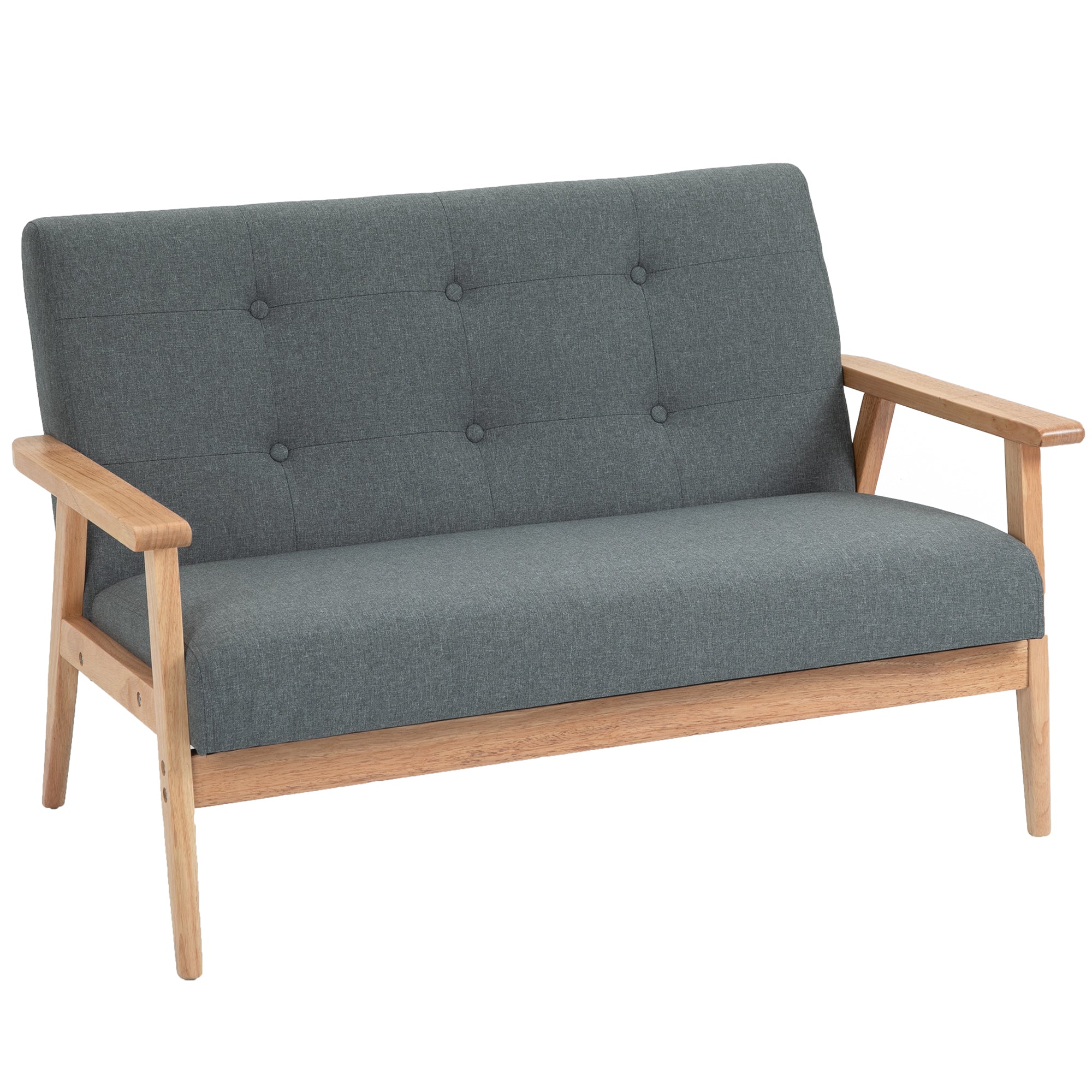 Personers Sofa Sofa Med Armlæn Ryghynde Stuesofa Med Linnedlook Polstret Sofa Til Stue Soveværelse 115 Mørkegrå