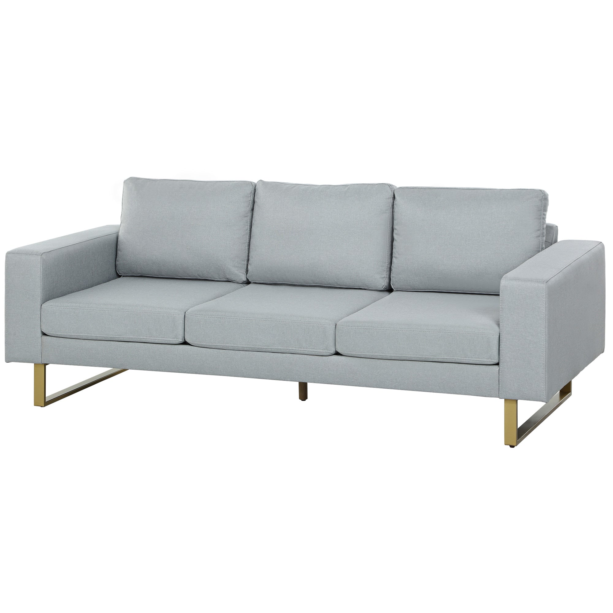 Personers Sofa Sofa Med Massivt Træstel Metalben Enkelt Design Lysegrå