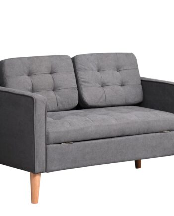 Personers Sofa Sofa Med Opbevaring Træben Polstret Sofa Med Fløjlslook Til Stue Soveværelse 117 Grå