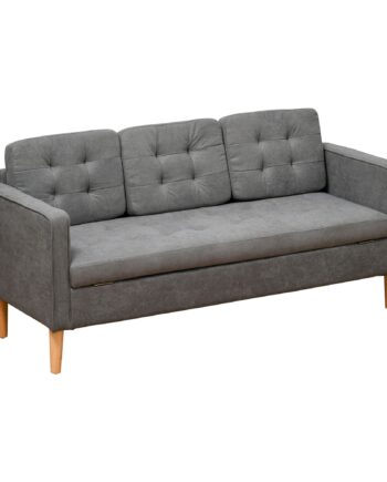 Personers Sofa Sofa Med Opbevaringsplads Træben Polstret Sofa Med Fløjlslook Til Stue Soveværelse 166 Grå