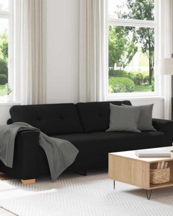 Personers Sofa Sort 220x78x80 Stof
