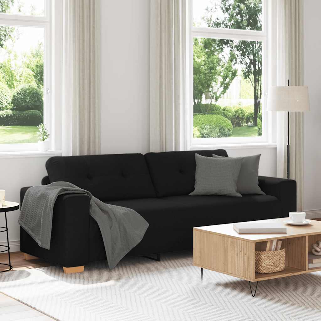 Personers Sofa Sort 220x78x80 Stof
