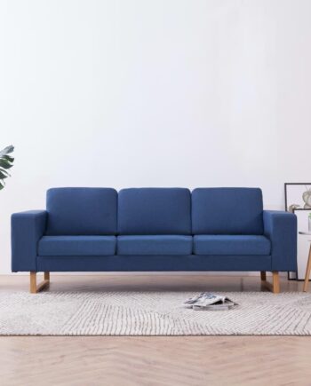 Personers Sofa Stof Blå Aftagelige Hynder