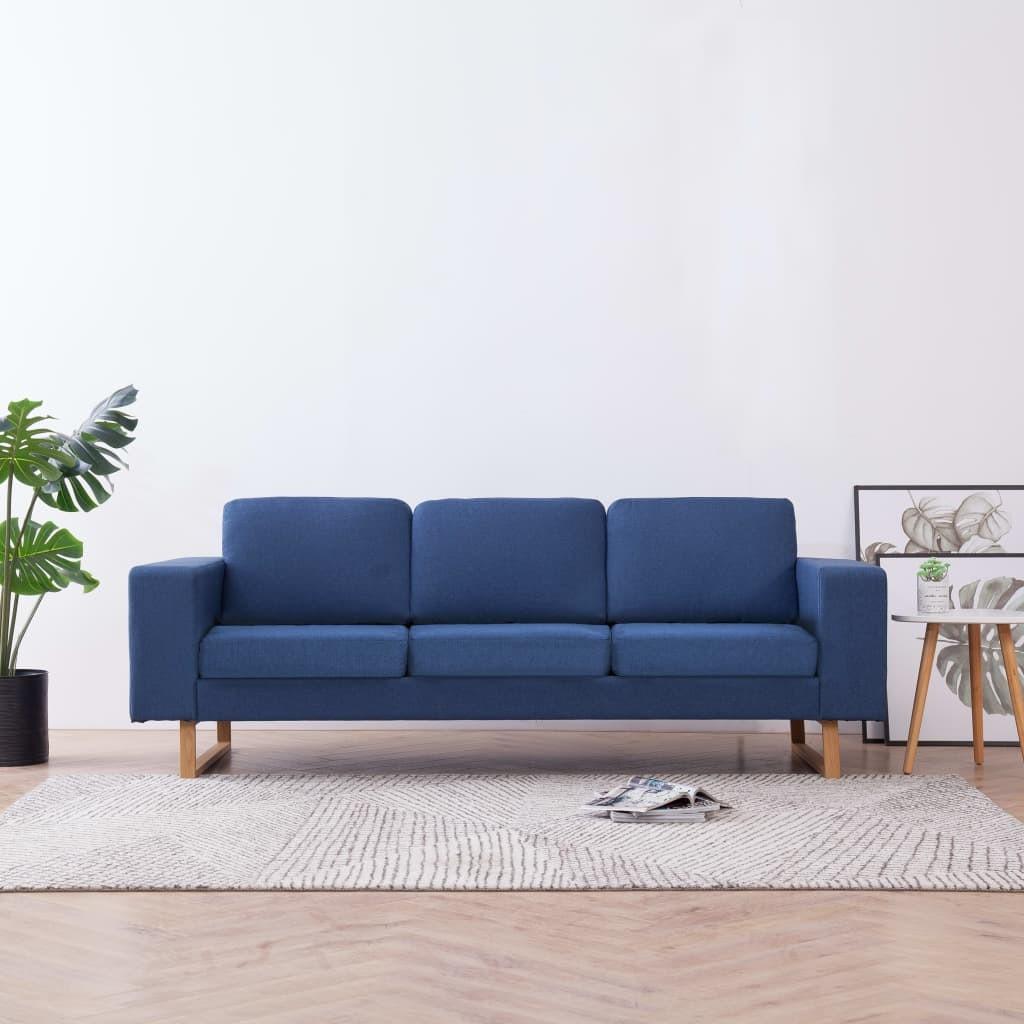 Personers Sofa Stof Blå Aftagelige Hynder