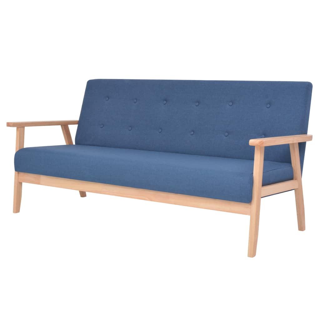 Personers Sofa Stof Blå Træstel