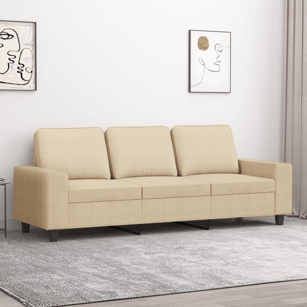 Personers Sofa Stof Cremefarvet Sædebredde 180