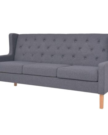 Personers Sofa Stof Grå Klassisk Knapryg